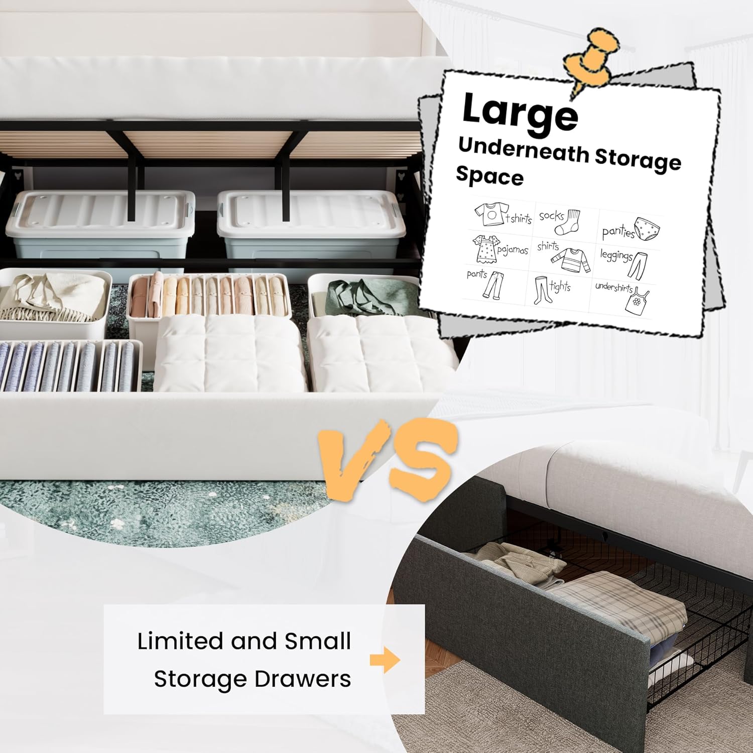 ❗❗Clearance sale King Size Lift Up Storage Bed