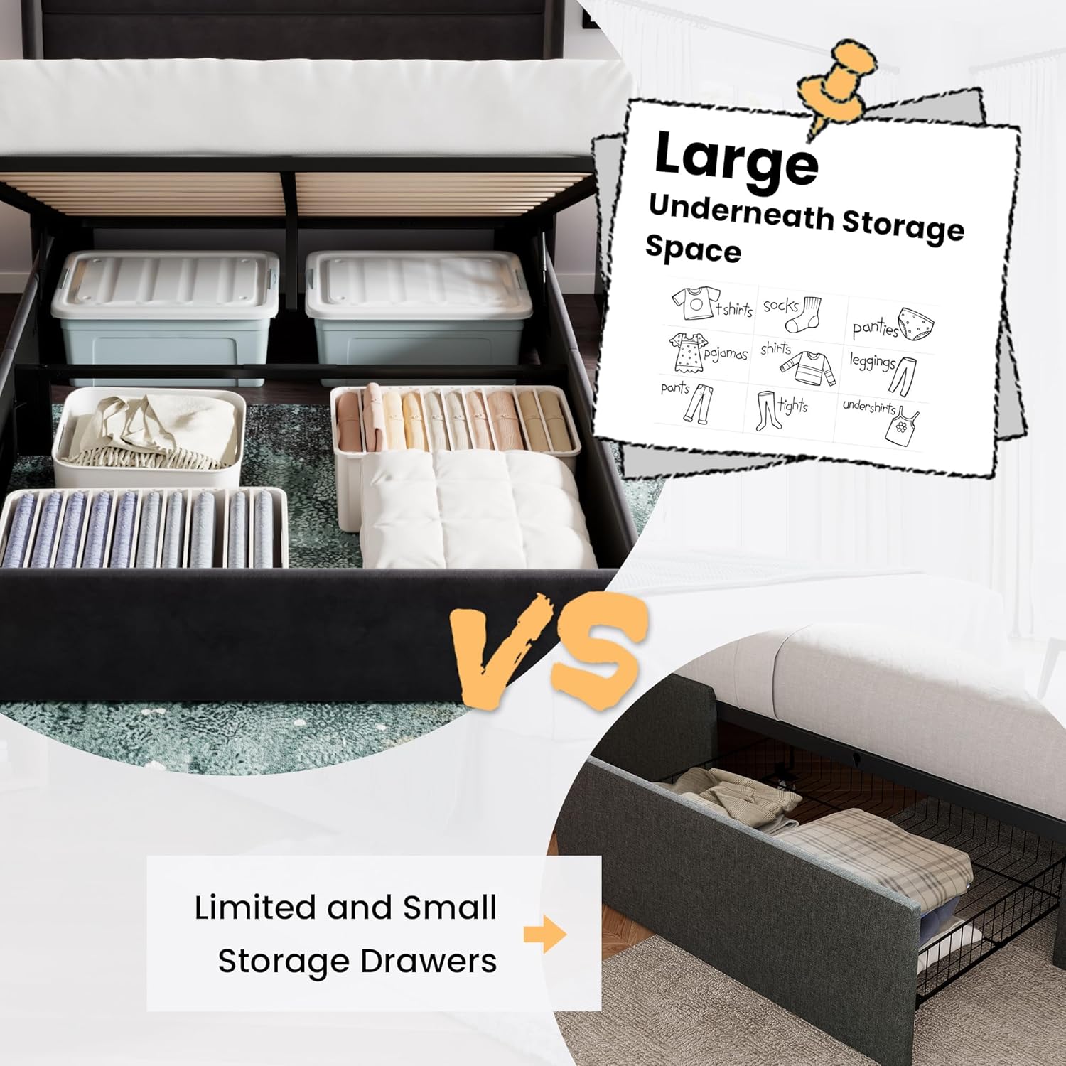 ❗❗Clearance sale King Size Lift Up Storage Bed