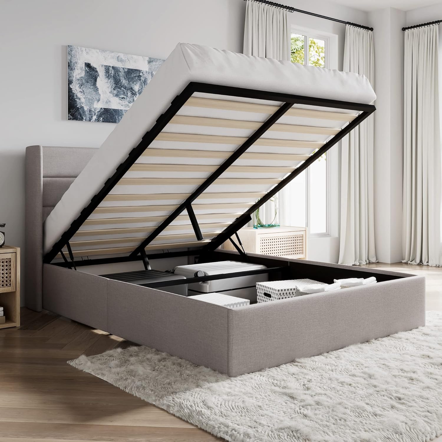 ❗❗Clearance sale King Size Lift Up Storage Bed
