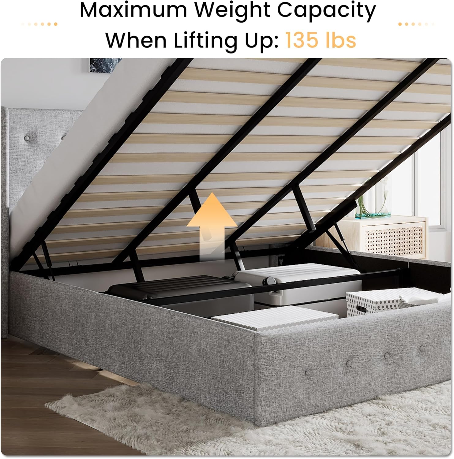 ❗❗Clearance sale King Size Lift Up Storage Bed