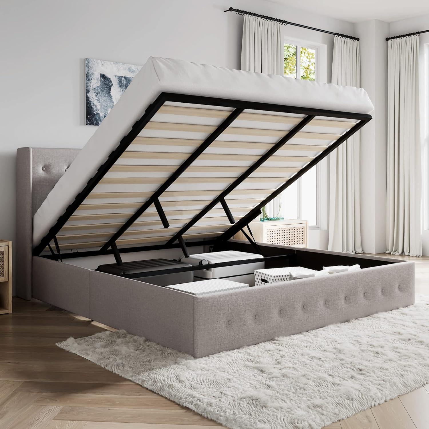 ❗❗Clearance sale King Size Lift Up Storage Bed