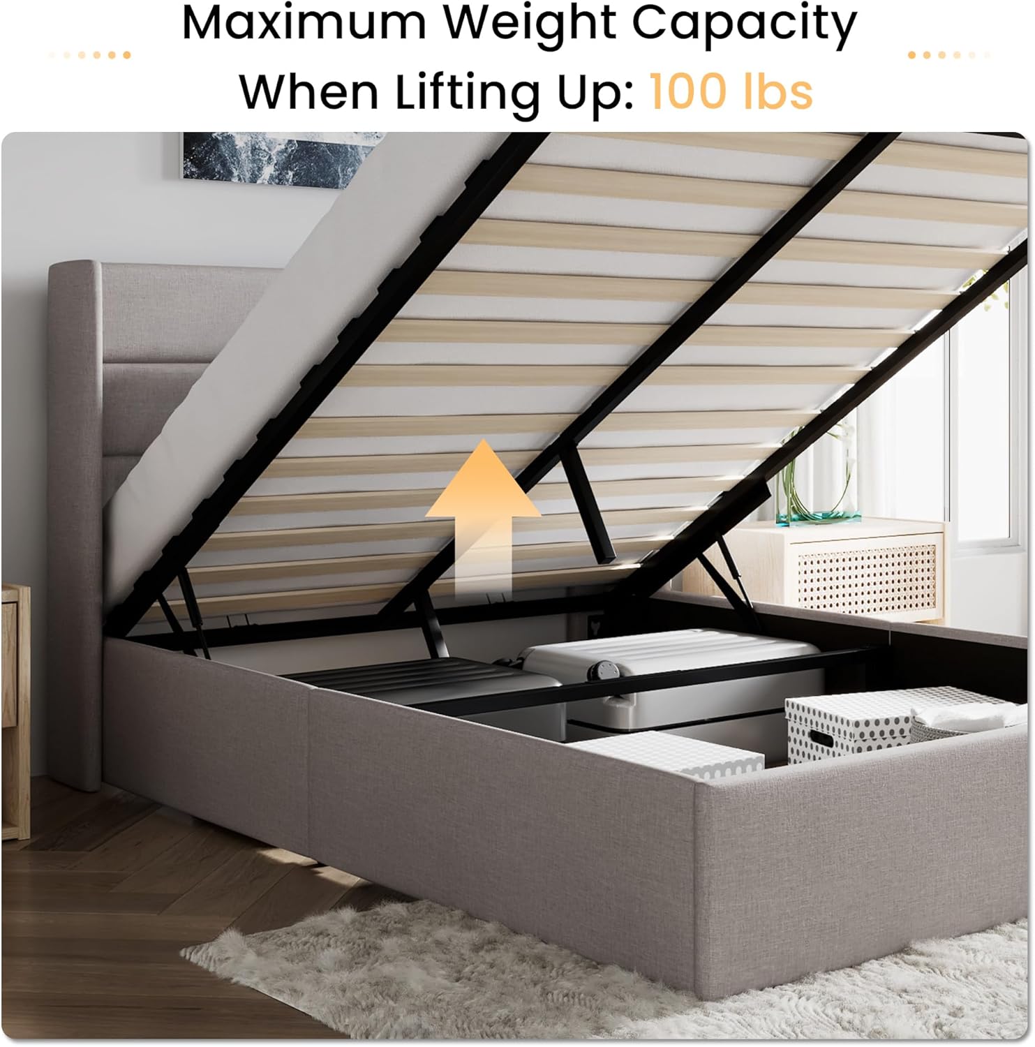 ❗❗Clearance sale King Size Lift Up Storage Bed