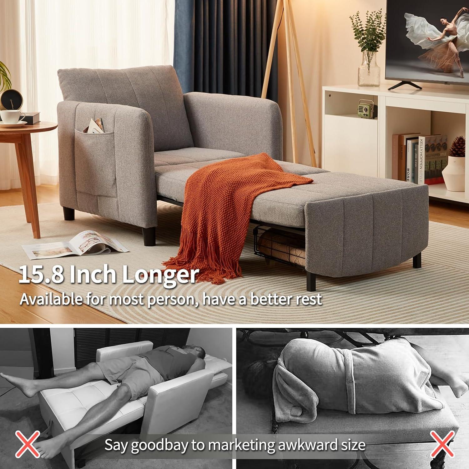 ✨Clearance sale❗Convertible Chair Bed🛏️