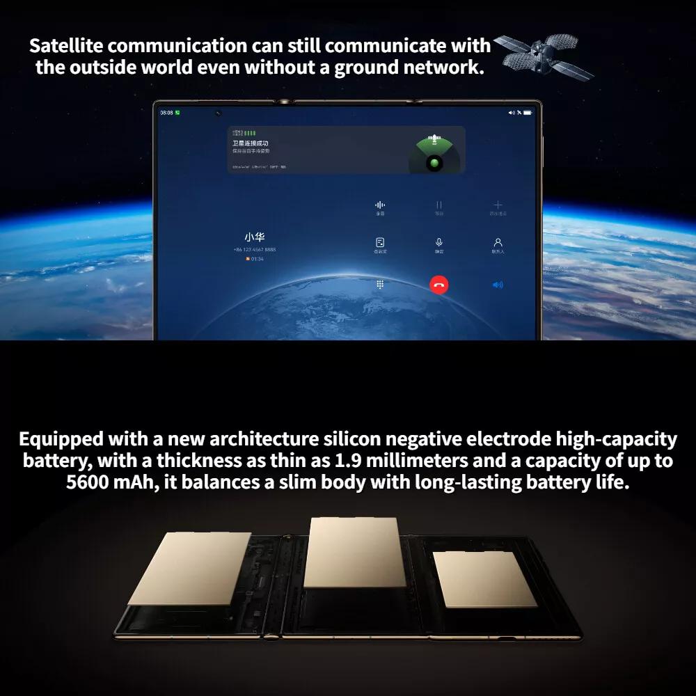 With the world’s   first 3-fold smartphone! Tri-fold Screen Smartphone 16GB+1TB Quad Camera    Bluetooth 5.2