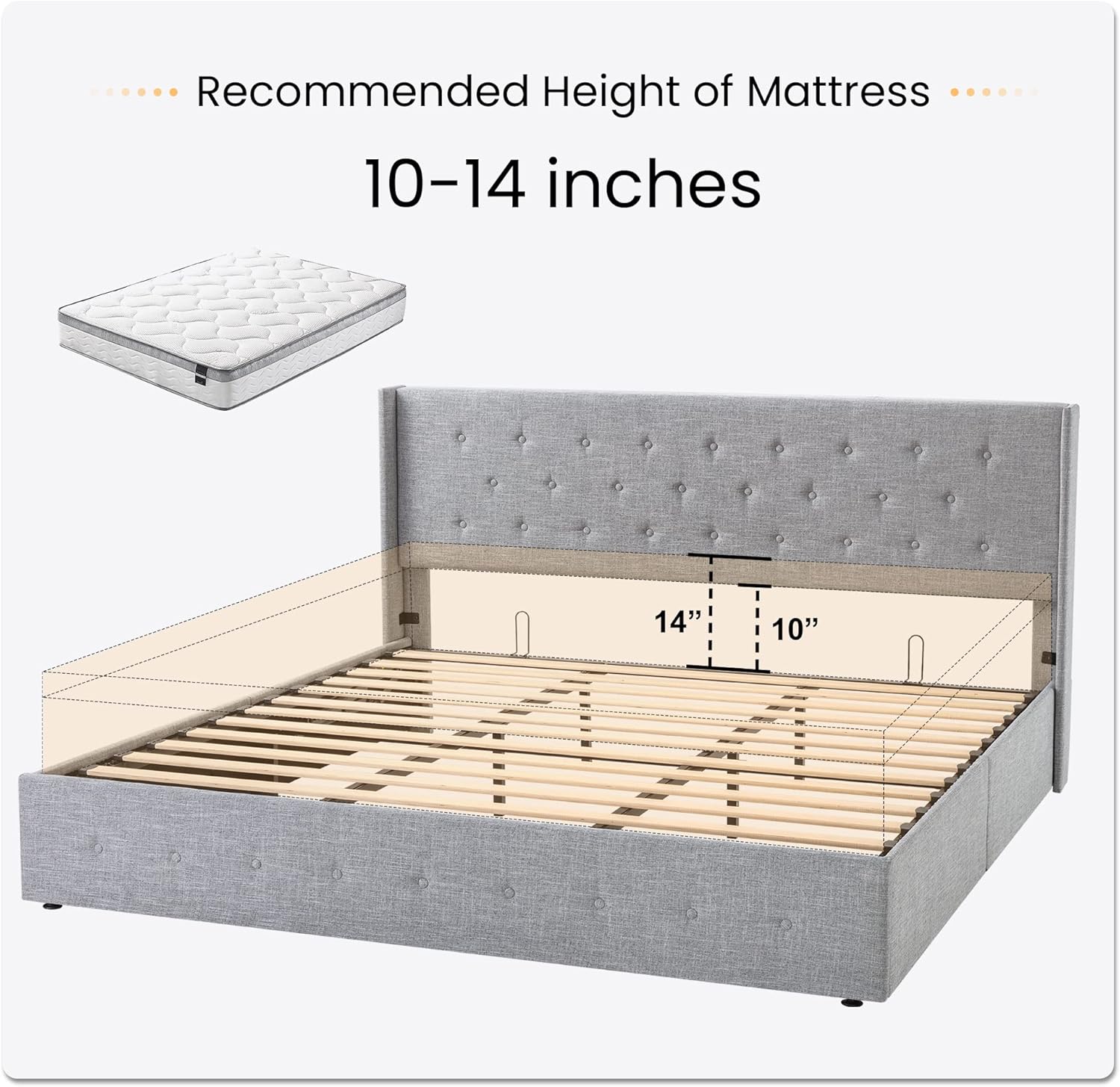 ❗❗Clearance sale King Size Lift Up Storage Bed