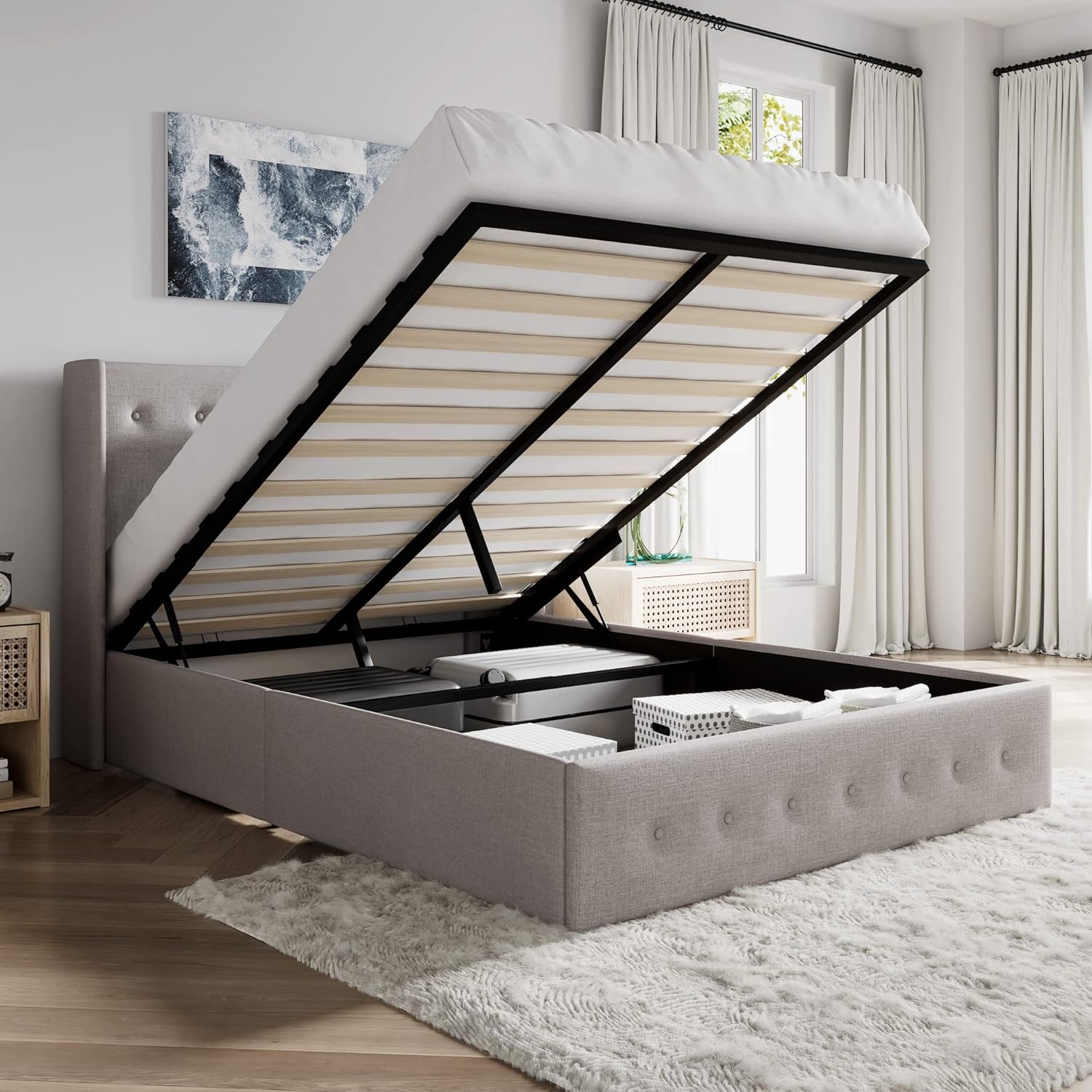 ❗❗Clearance sale King Size Lift Up Storage Bed
