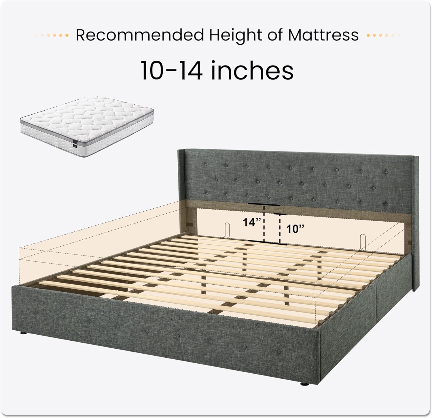 ❗❗Clearance sale King Size Lift Up Storage Bed