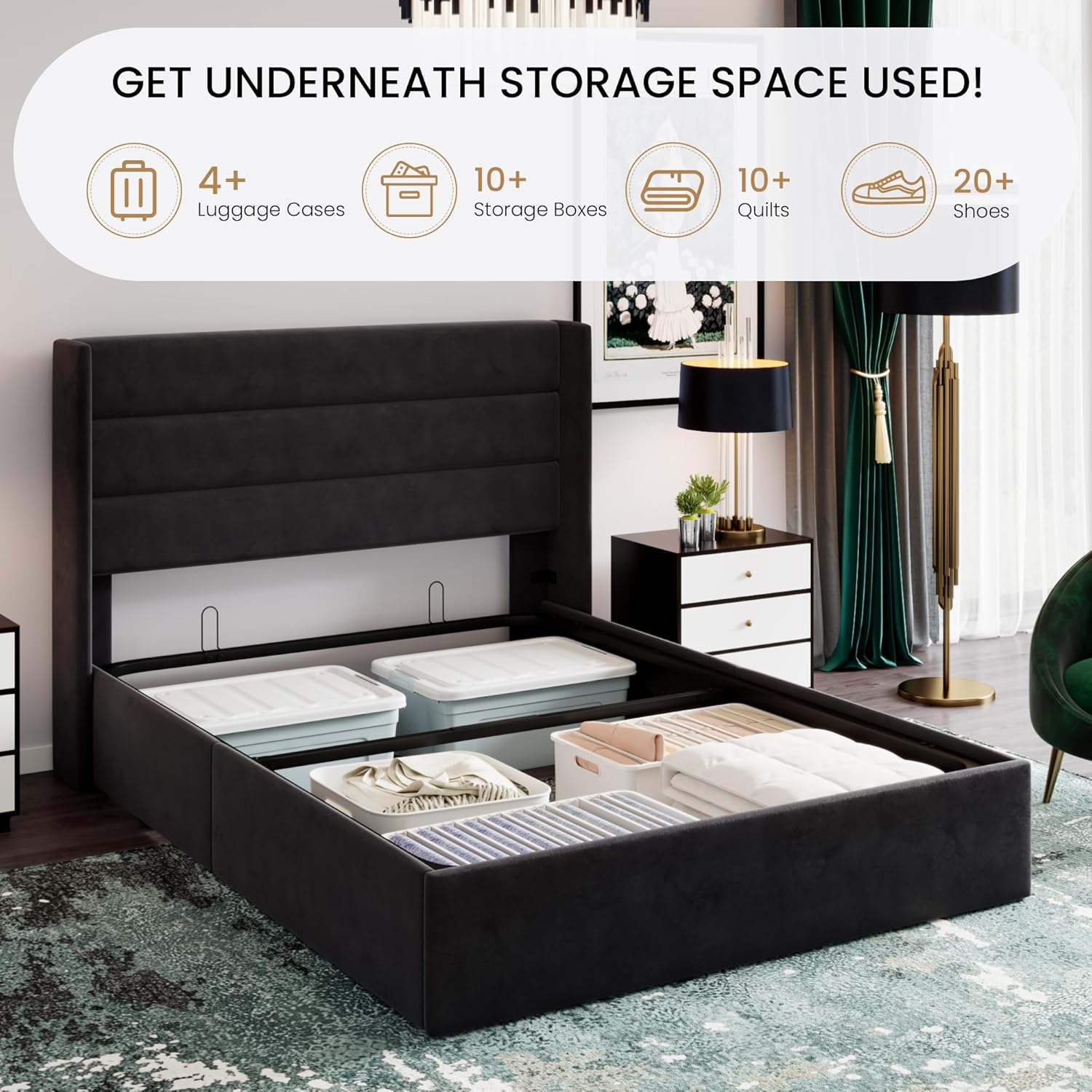 ❗❗Clearance sale King Size Lift Up Storage Bed