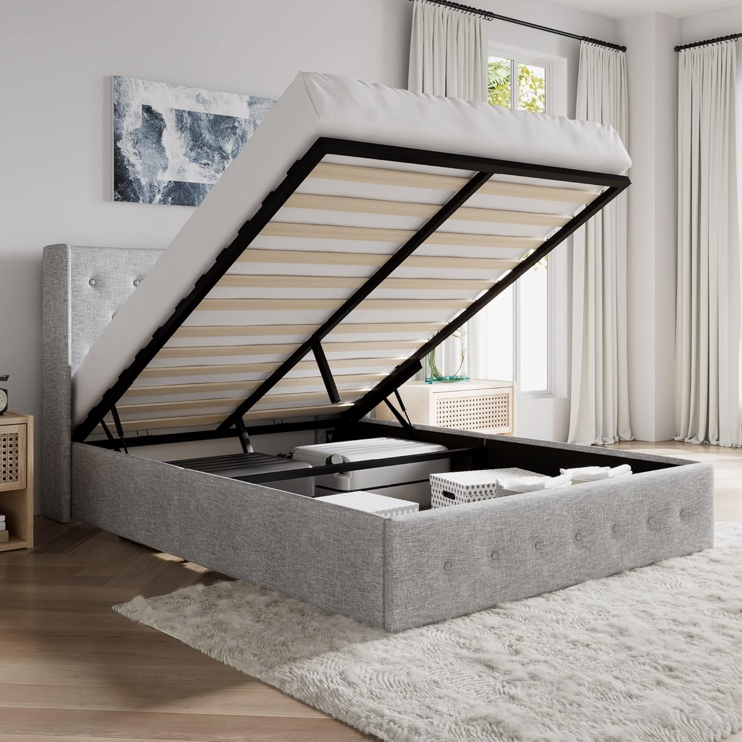 ❗❗Clearance sale King Size Lift Up Storage Bed