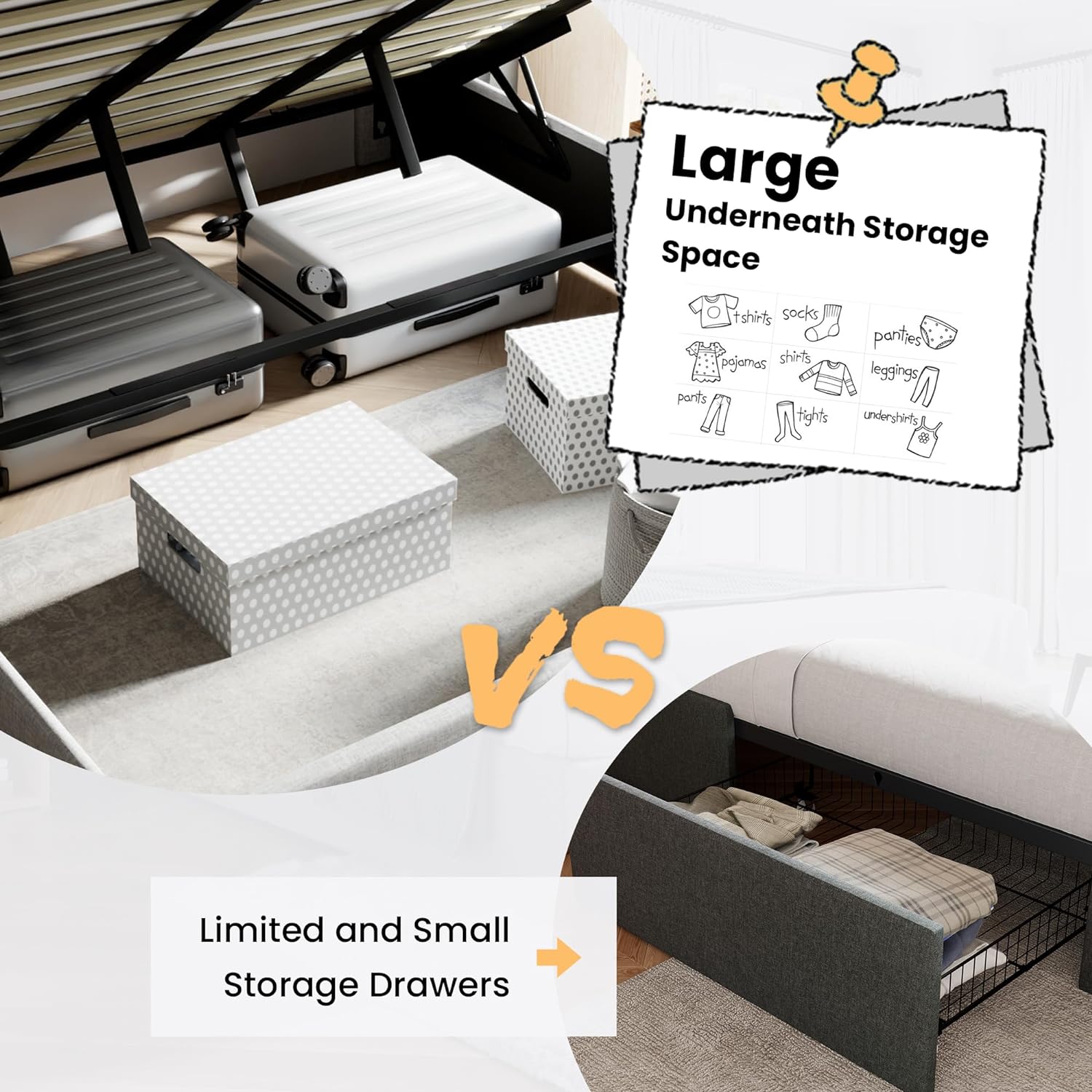 ❗❗Clearance sale King Size Lift Up Storage Bed