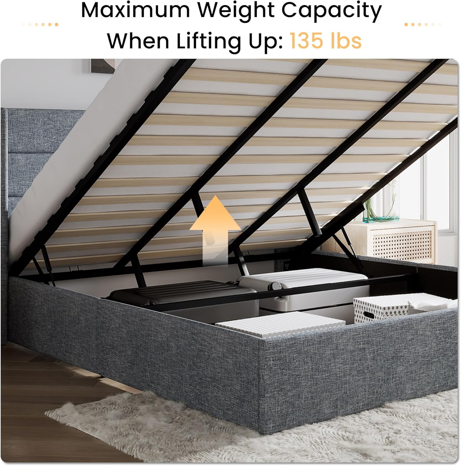 ❗❗Clearance sale King Size Lift Up Storage Bed