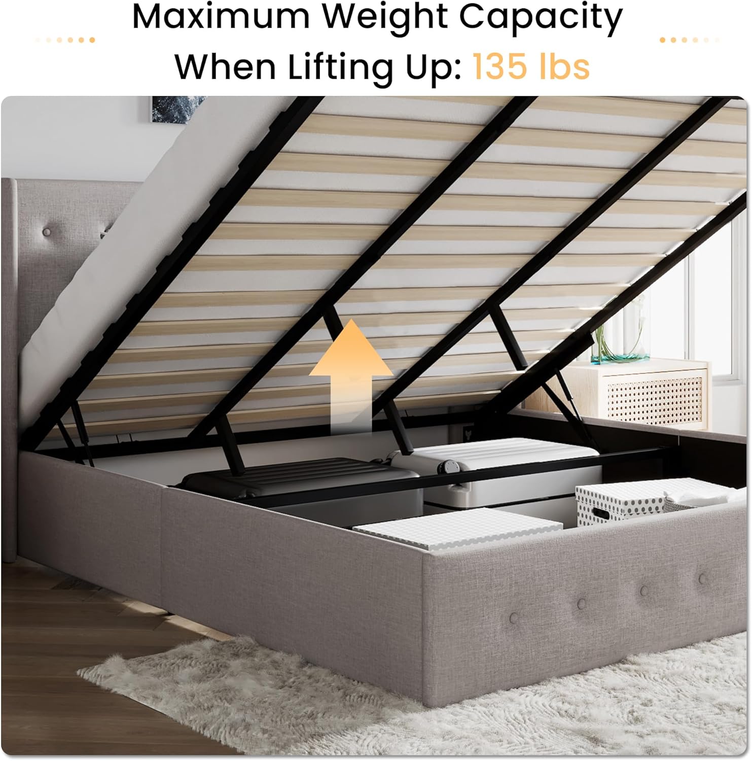 ❗❗Clearance sale King Size Lift Up Storage Bed