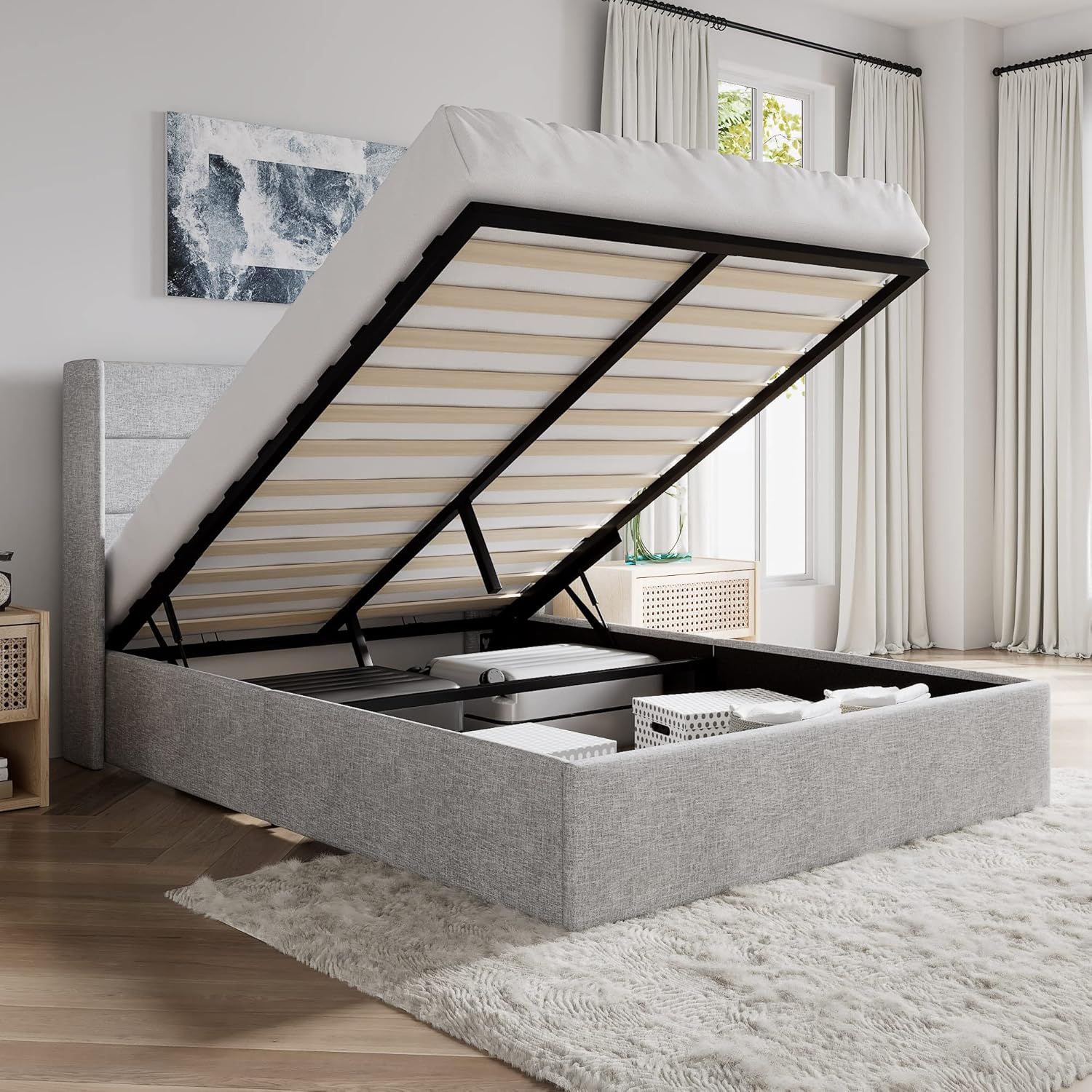 ❗❗Clearance sale King Size Lift Up Storage Bed
