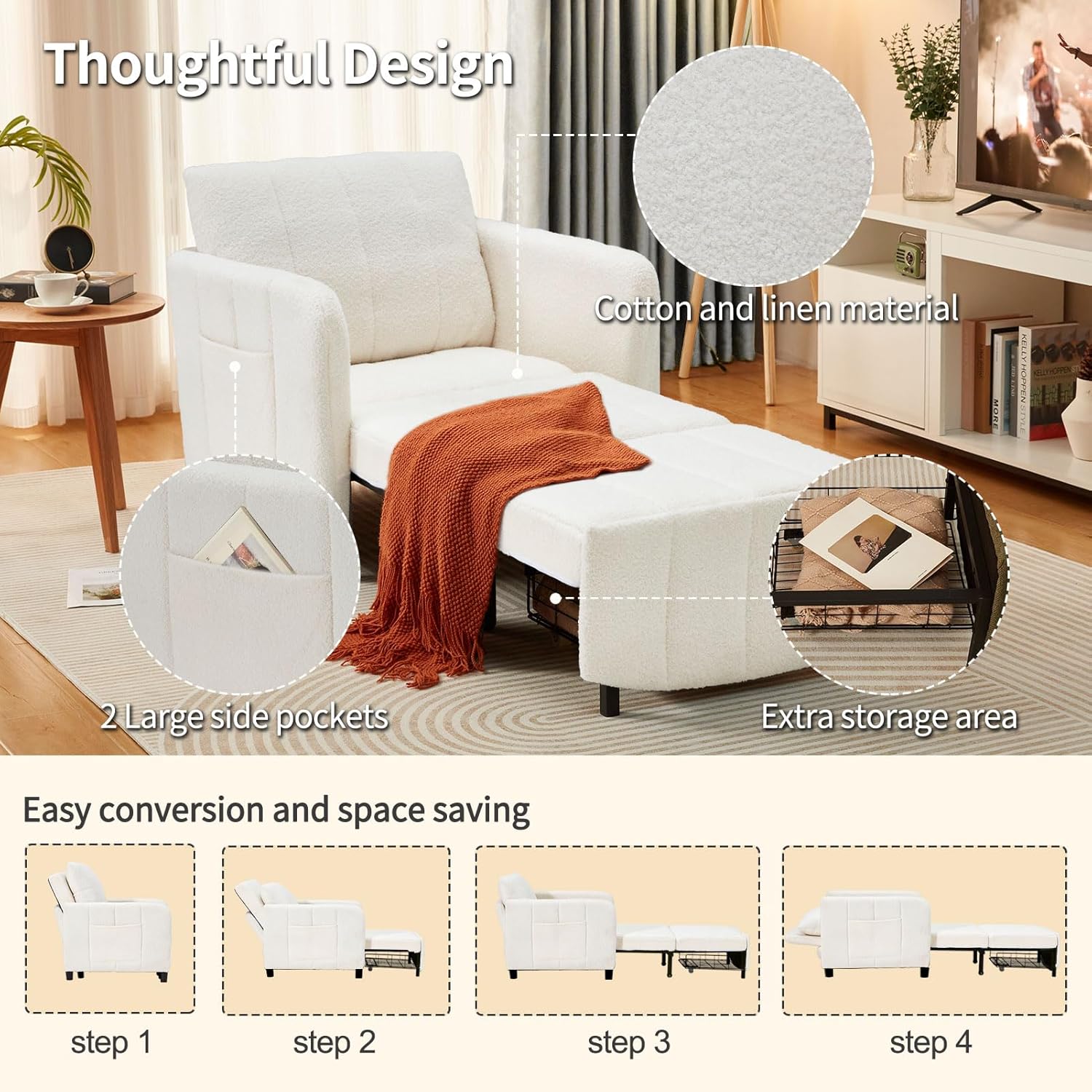 ✨Clearance sale❗Convertible Chair Bed🛏️