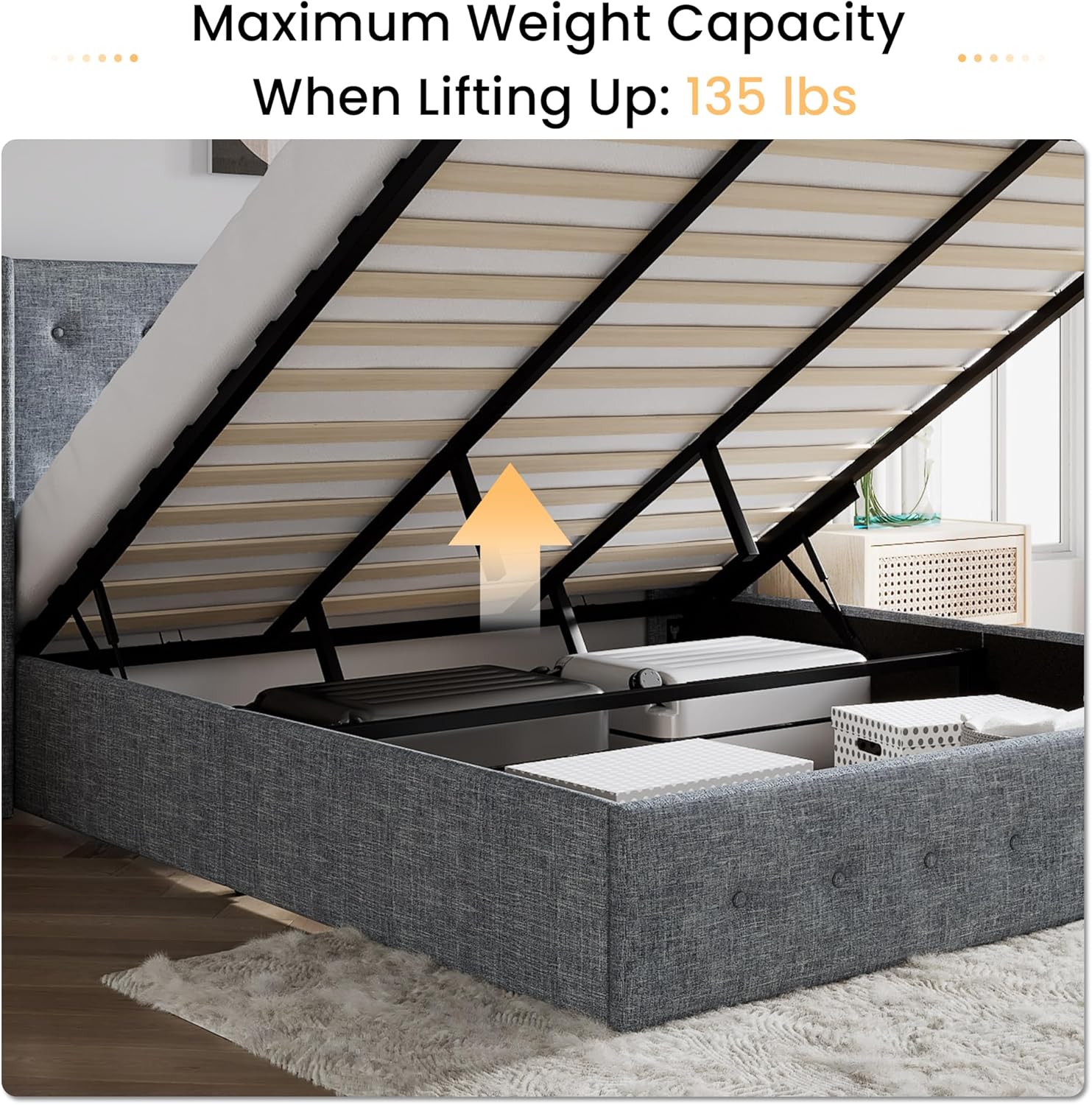 ❗❗Clearance sale King Size Lift Up Storage Bed