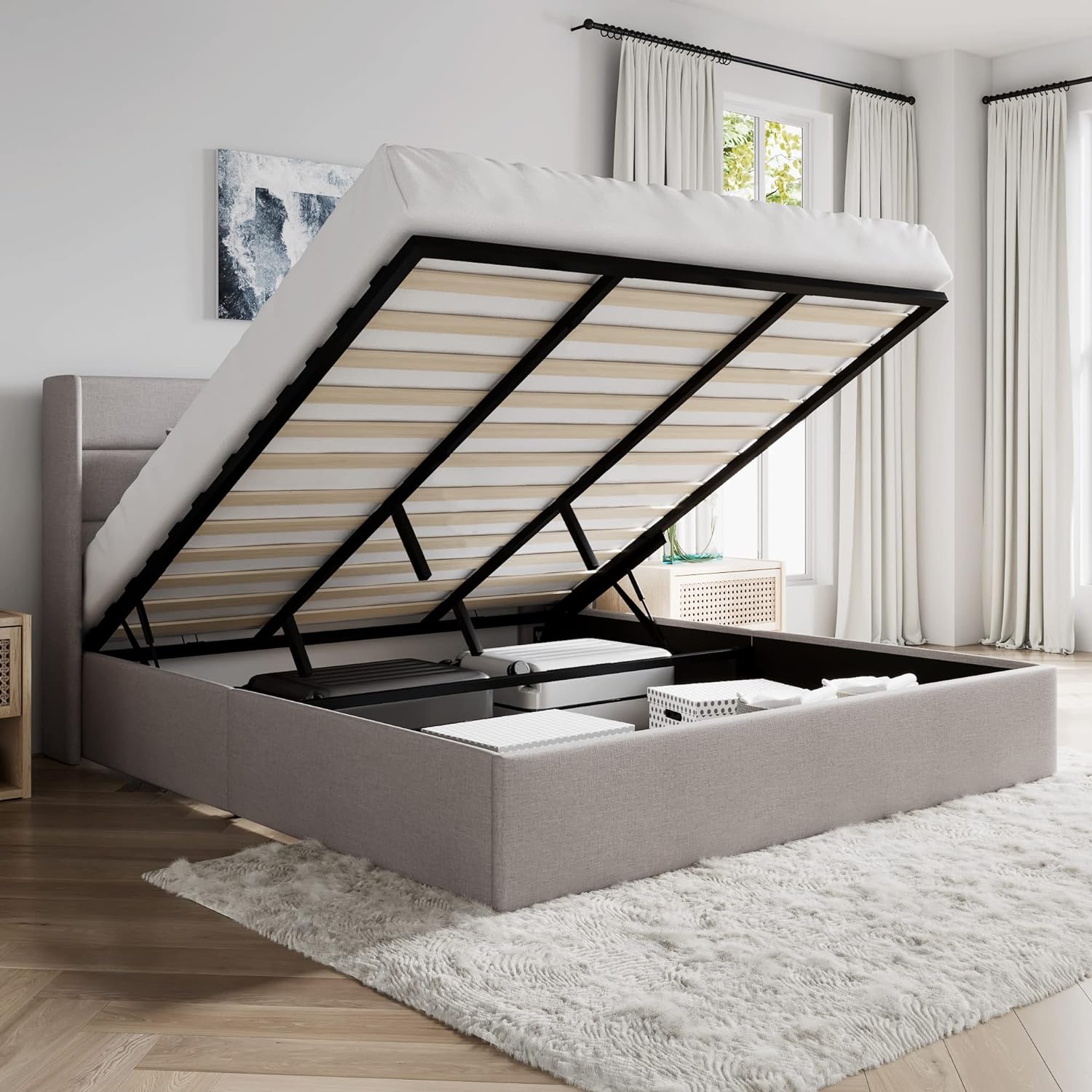❗❗Clearance sale King Size Lift Up Storage Bed