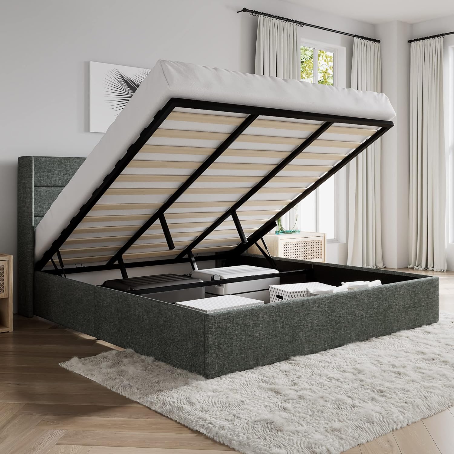❗❗Clearance sale King Size Lift Up Storage Bed