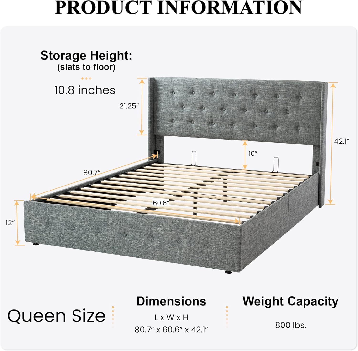 ❗❗Clearance sale King Size Lift Up Storage Bed