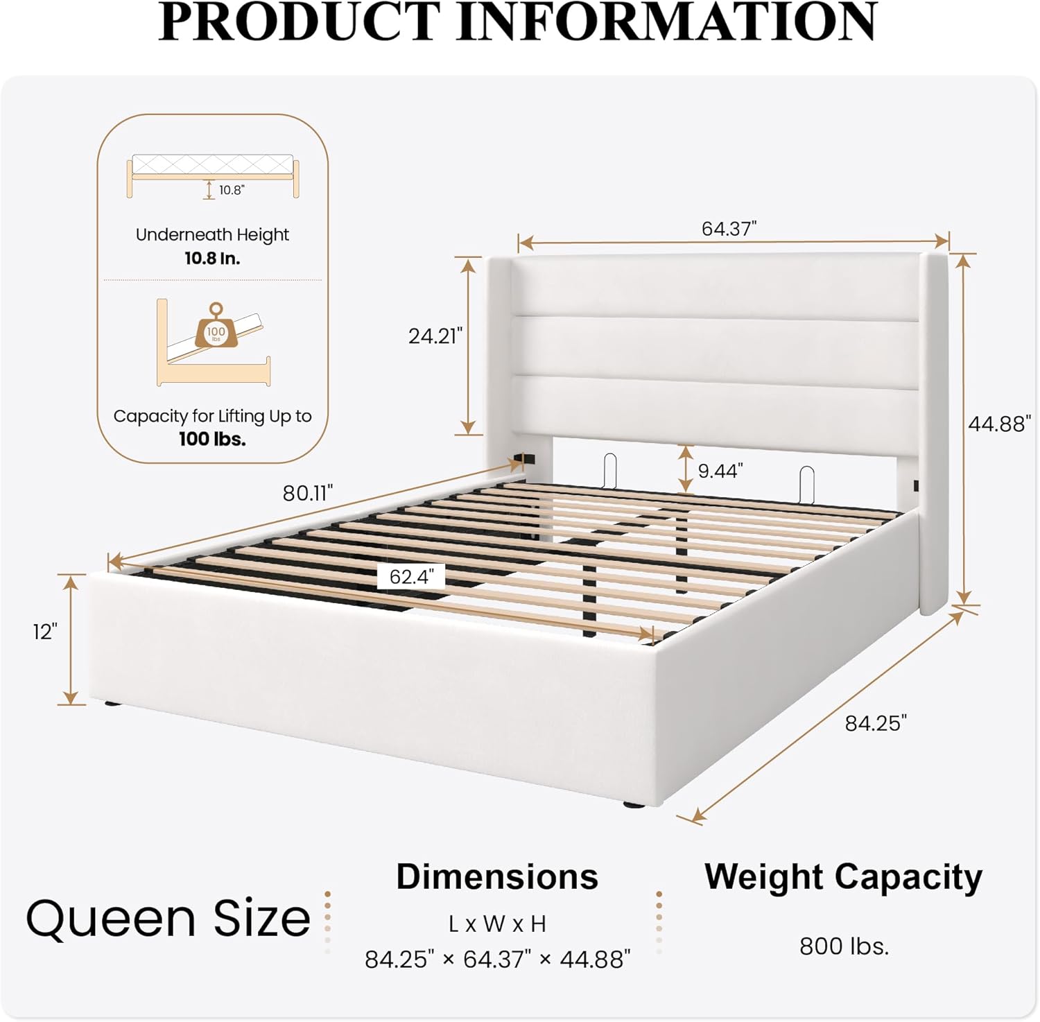 ❗❗Clearance sale King Size Lift Up Storage Bed