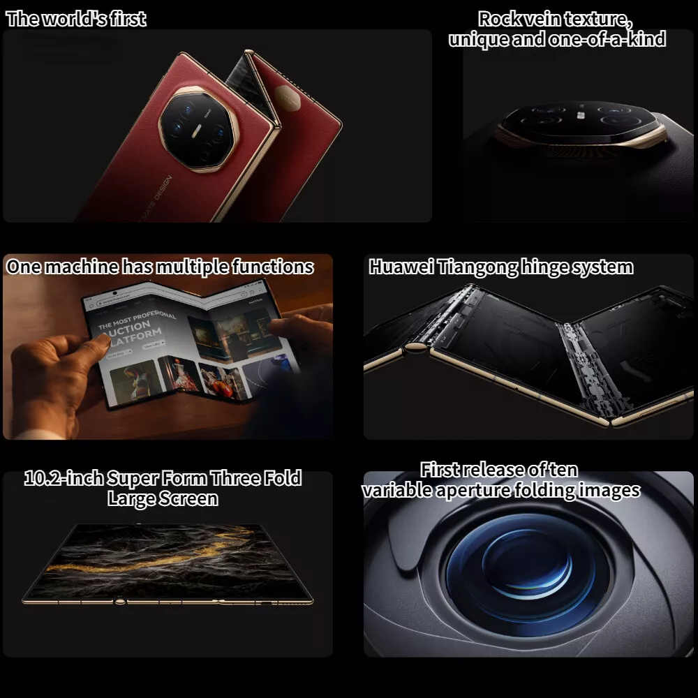 With the world’s   first 3-fold smartphone! Tri-fold Screen Smartphone 16GB+1TB Quad Camera    Bluetooth 5.2