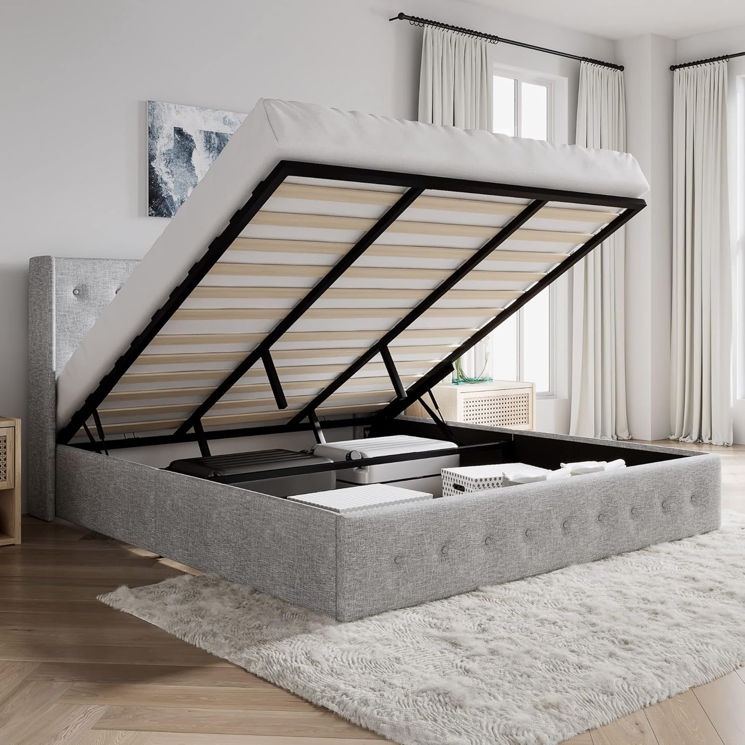 ❗❗Clearance sale King Size Lift Up Storage Bed