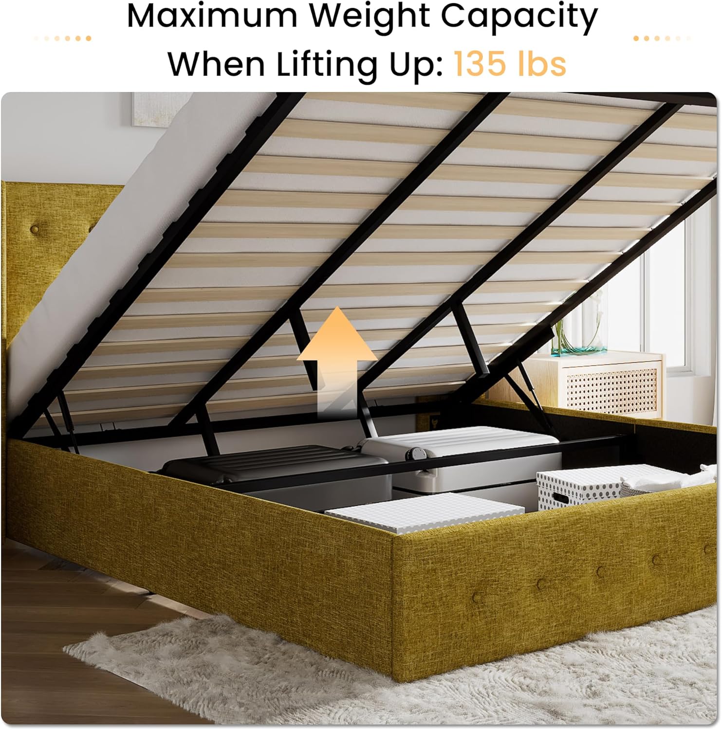 ❗❗Clearance sale King Size Lift Up Storage Bed