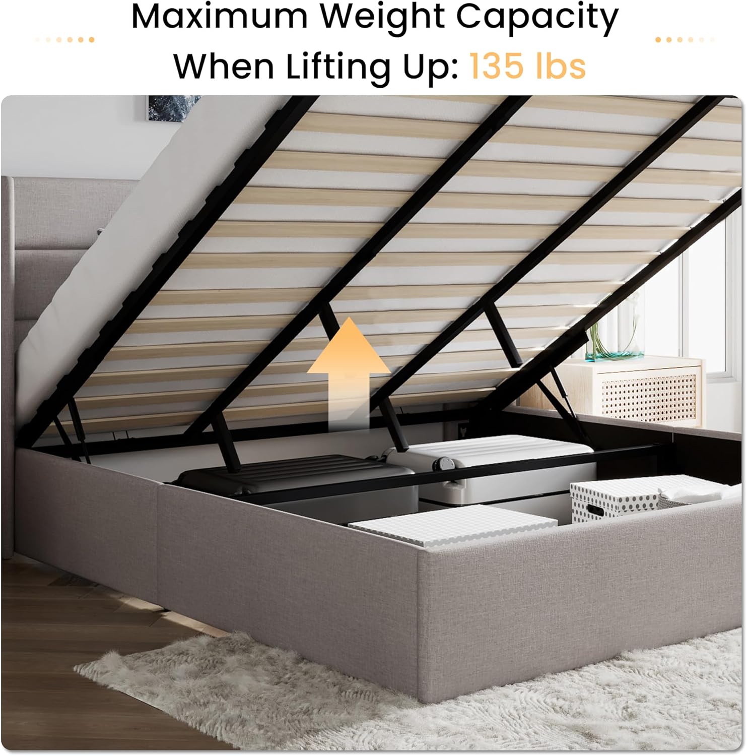❗❗Clearance sale King Size Lift Up Storage Bed
