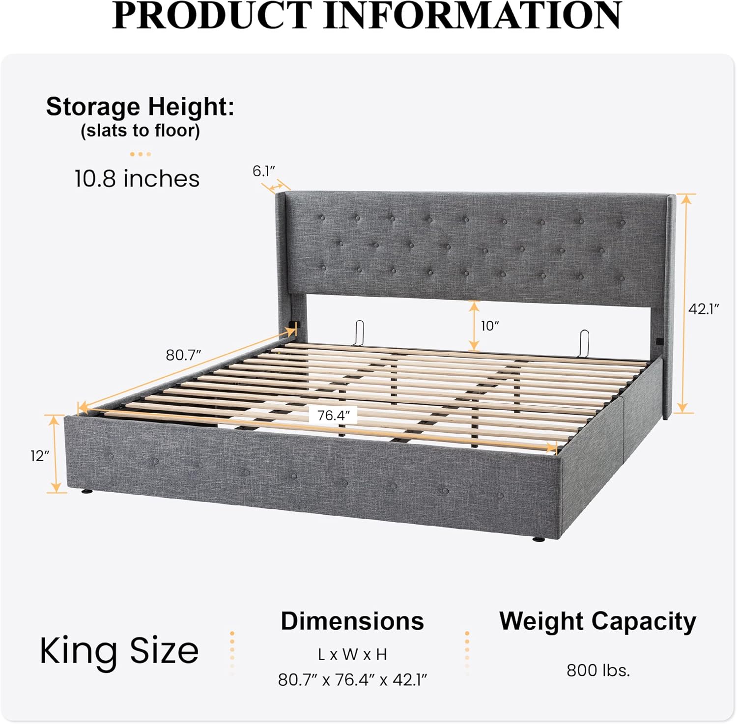 ❗❗Clearance sale King Size Lift Up Storage Bed