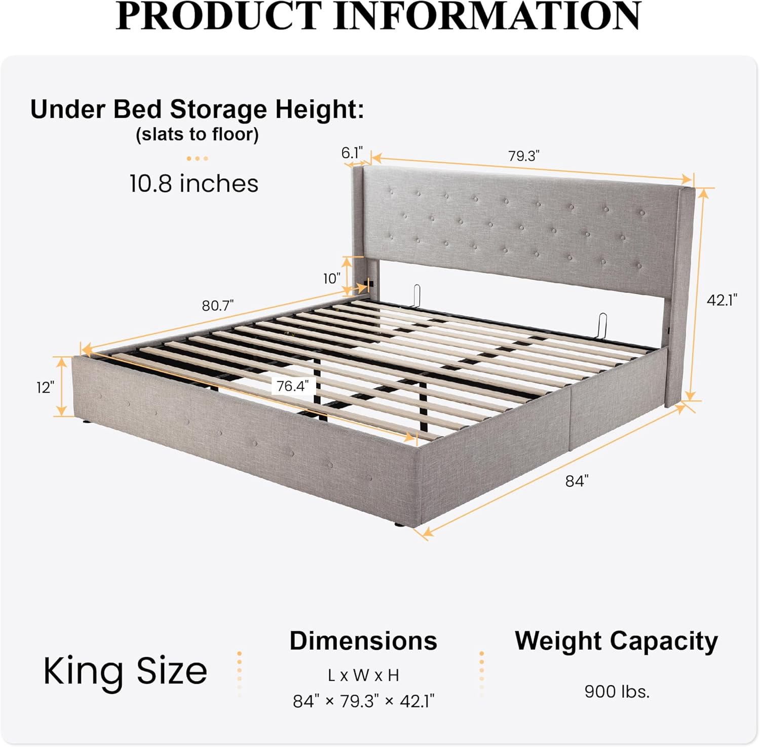 ❗❗Clearance sale King Size Lift Up Storage Bed