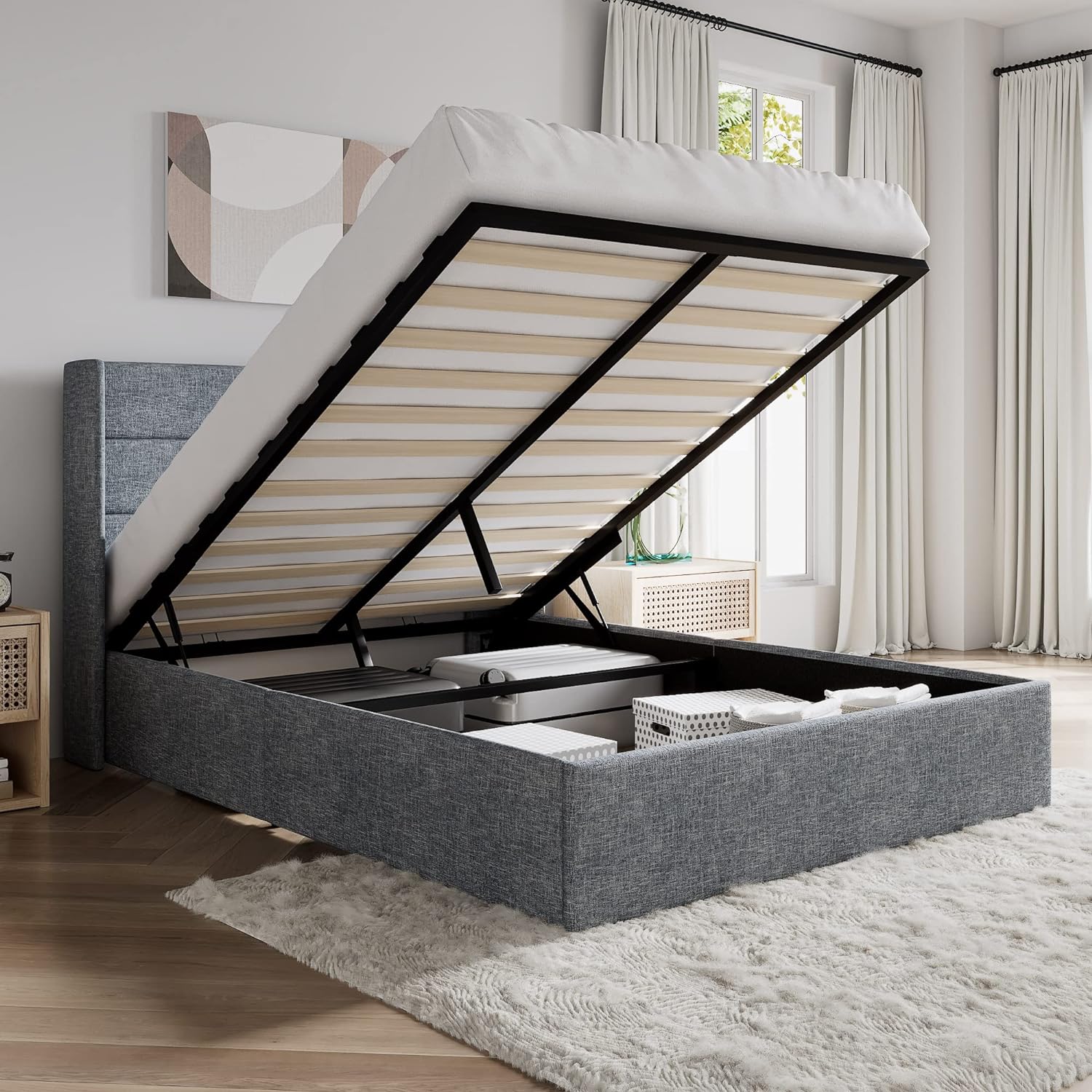 ❗❗Clearance sale King Size Lift Up Storage Bed