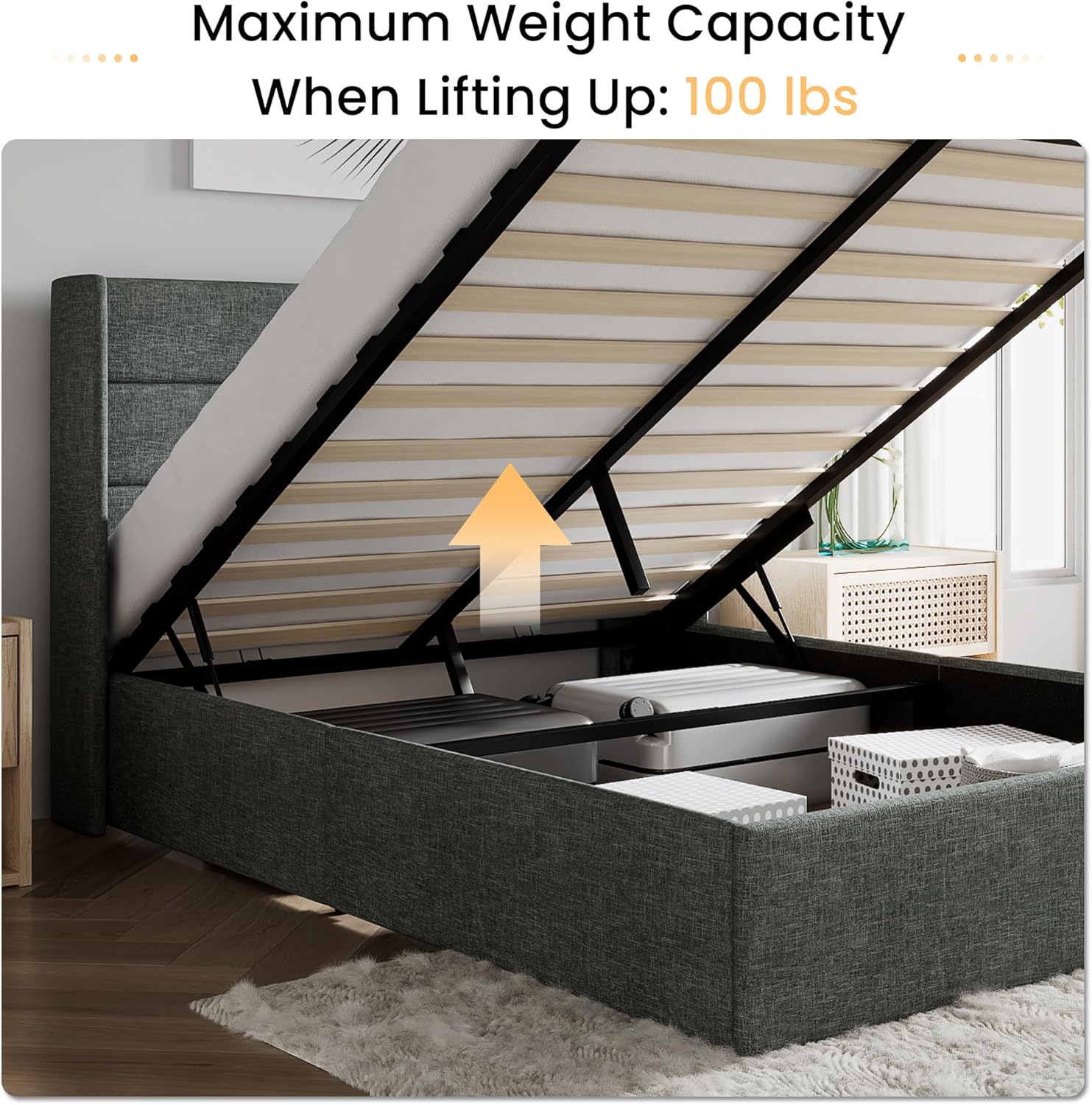 ❗❗Clearance sale King Size Lift Up Storage Bed