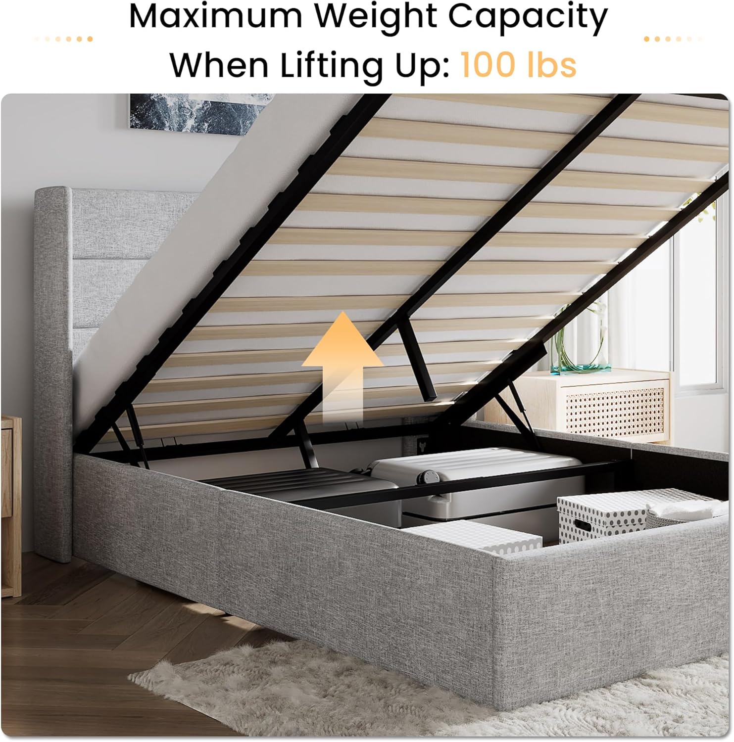 ❗❗Clearance sale King Size Lift Up Storage Bed