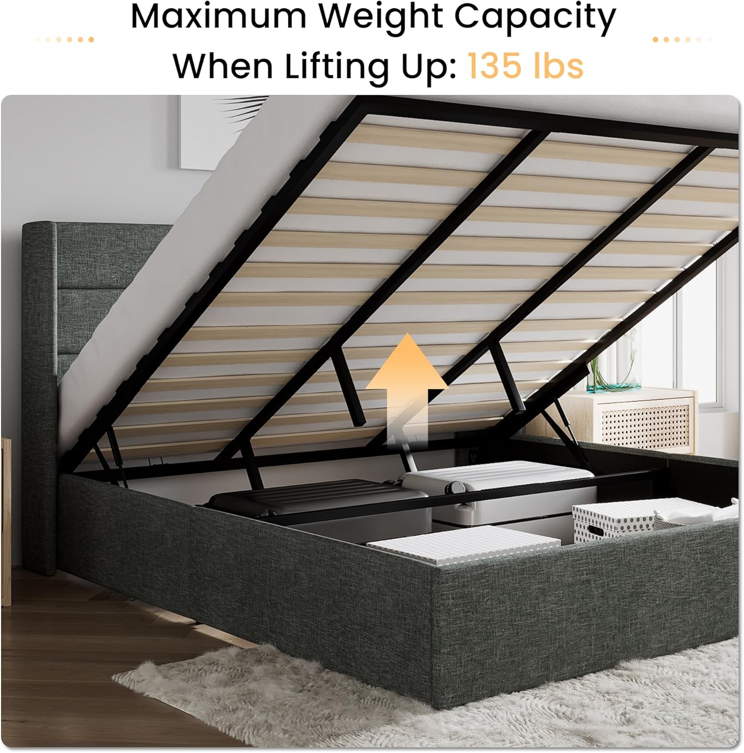 ❗❗Clearance sale King Size Lift Up Storage Bed