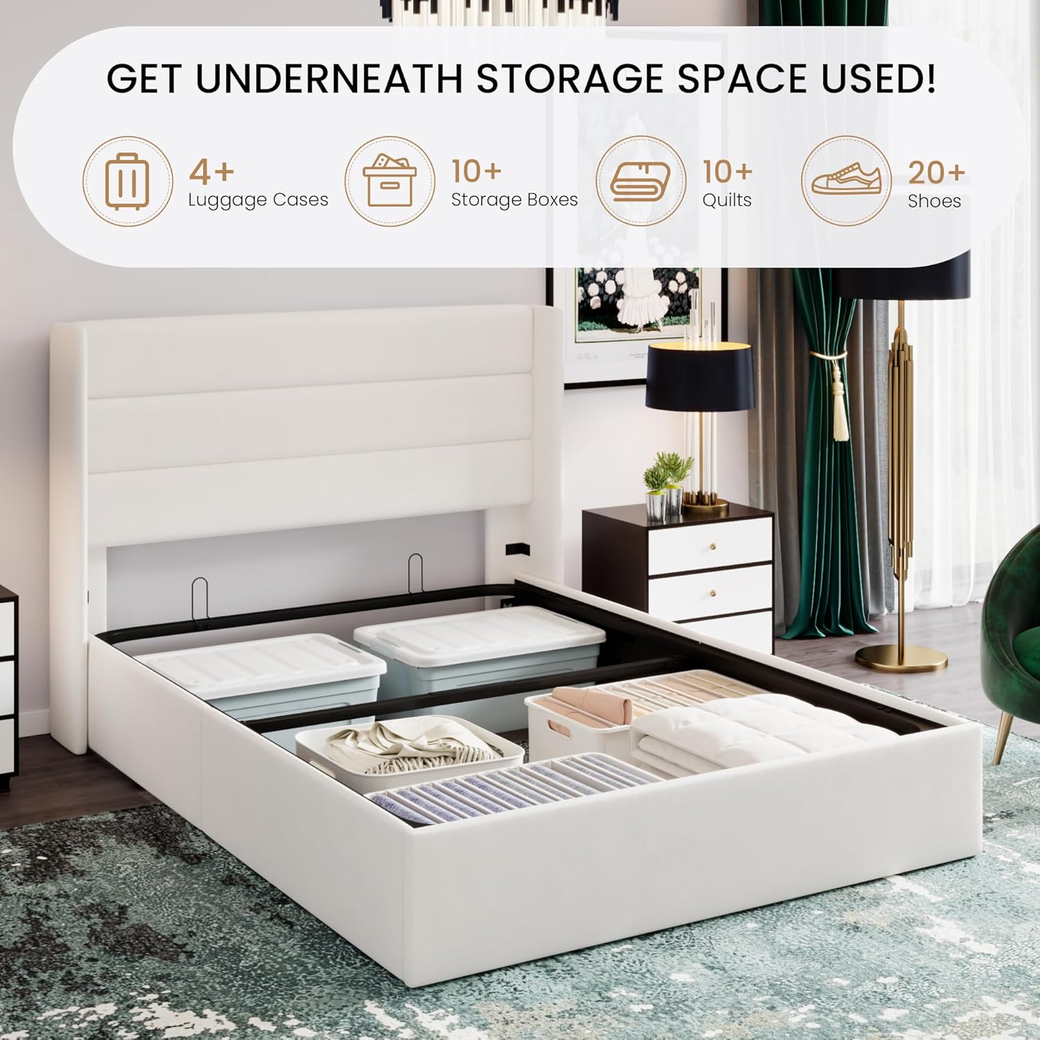 ❗❗Clearance sale King Size Lift Up Storage Bed