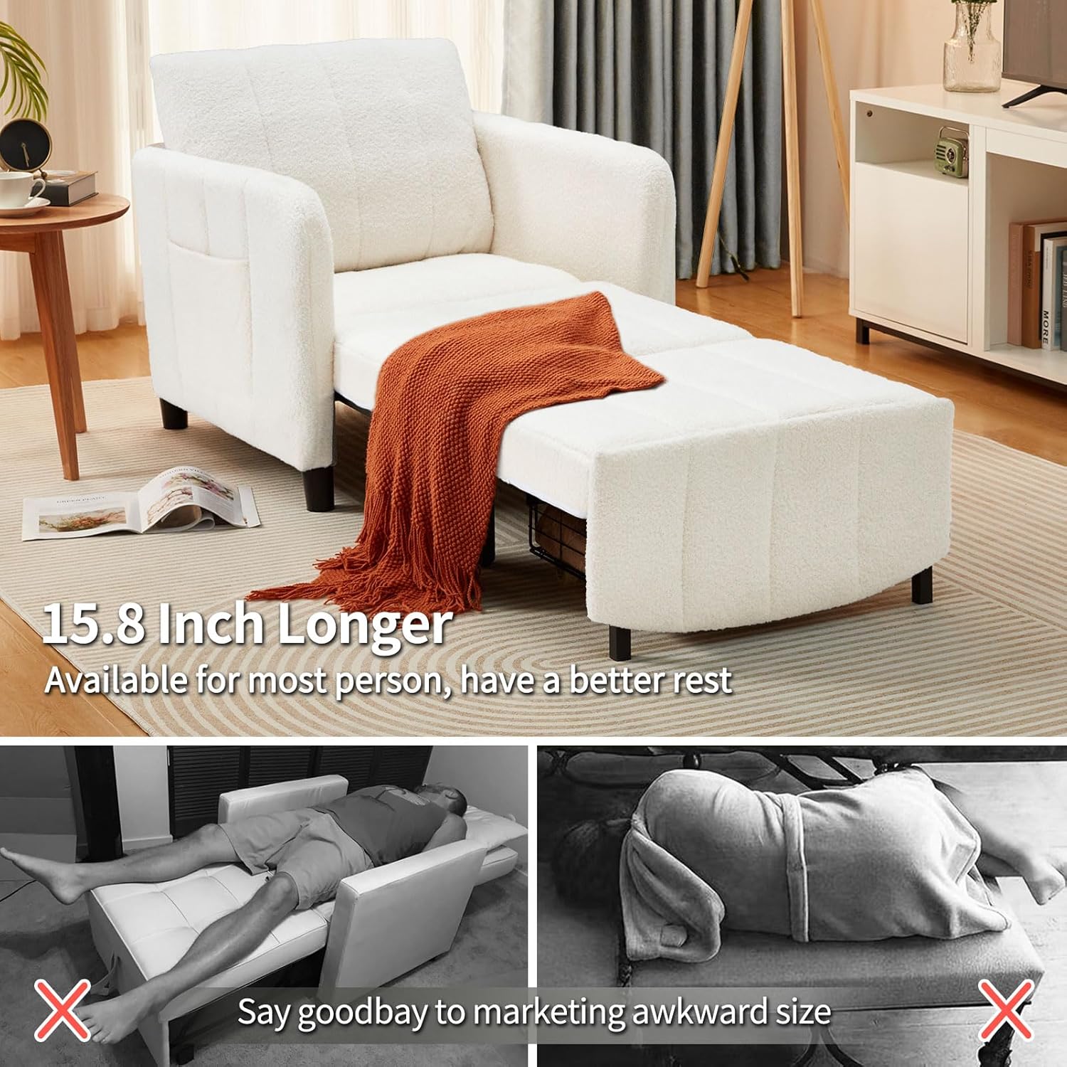 ✨Clearance sale❗Convertible Chair Bed🛏️