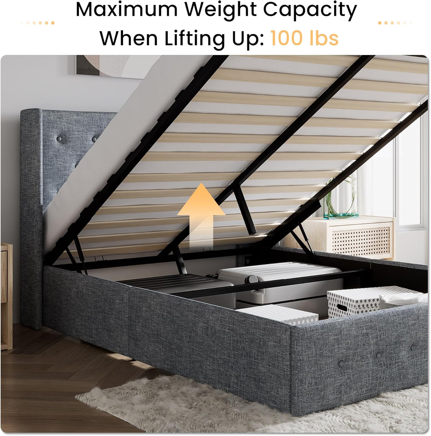 ❗❗Clearance sale King Size Lift Up Storage Bed