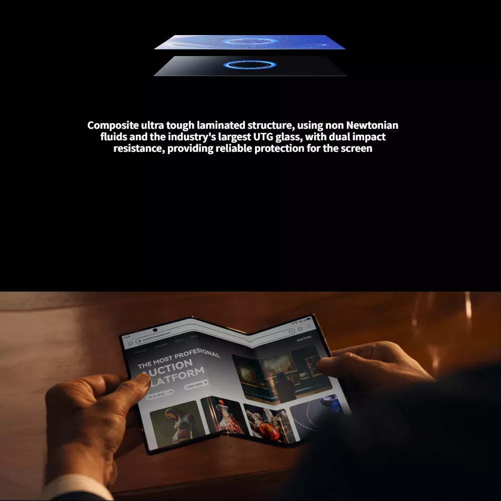 With the world’s   first 3-fold smartphone! Tri-fold Screen Smartphone 16GB+1TB Quad Camera    Bluetooth 5.2