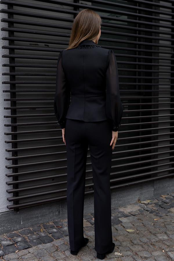 Women's Chiffon Sleeve Jacket and Pants Set