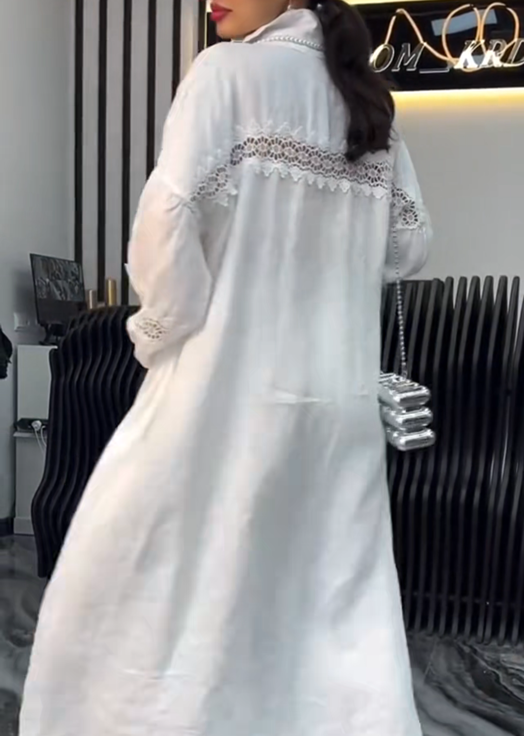 Irregular hem long-sleeved top and pants set