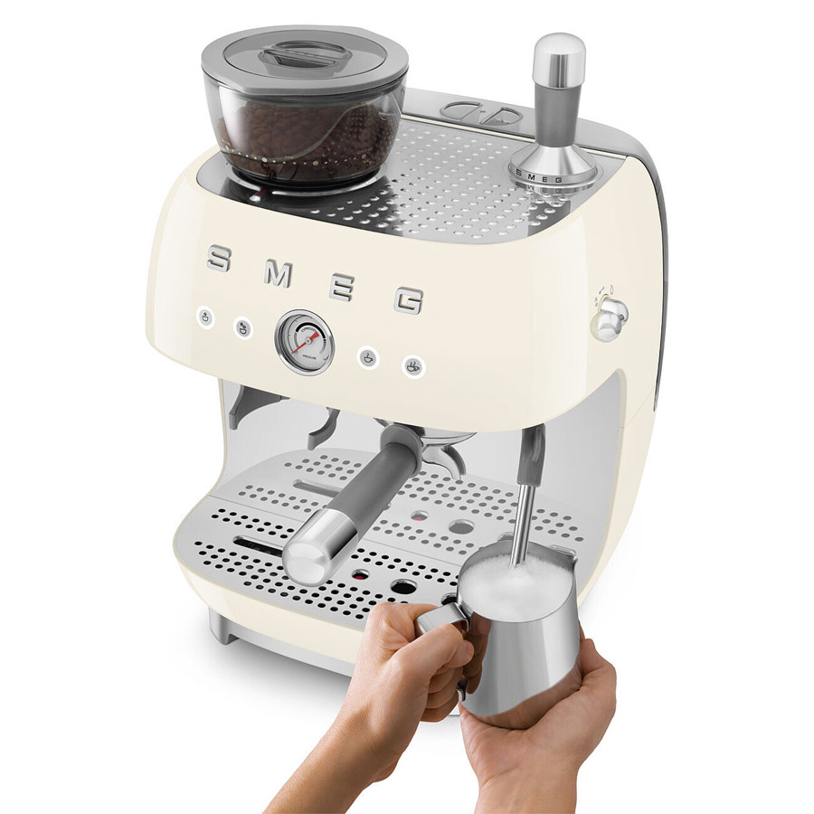 EGF03CRUK Espresso Coffee Machine with Grinder in Cream