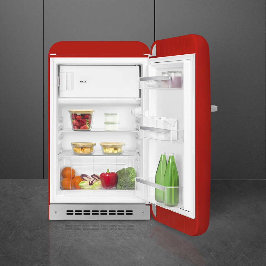 FAB10RRD6 55cm Fridge with Icebox, Right Hand Hinge, Red