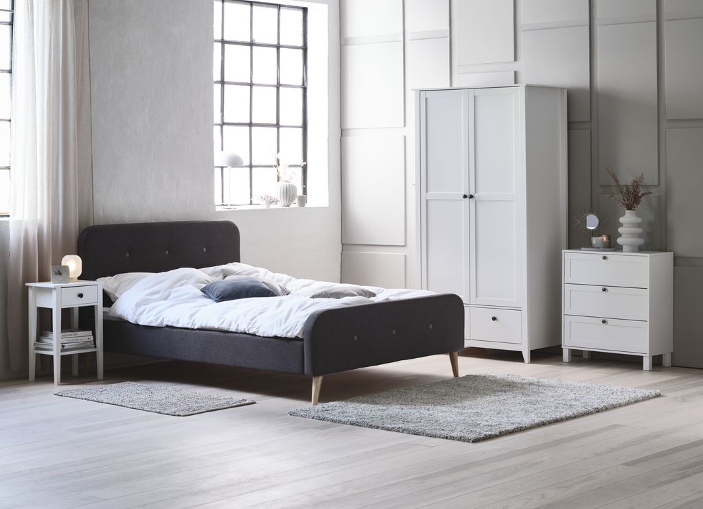 Bedside table NORDBY 1 drawer 1 shelf white