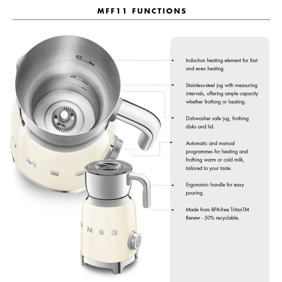 MFF11CRUK Milk Frother in Cream with Tritan TM Renew