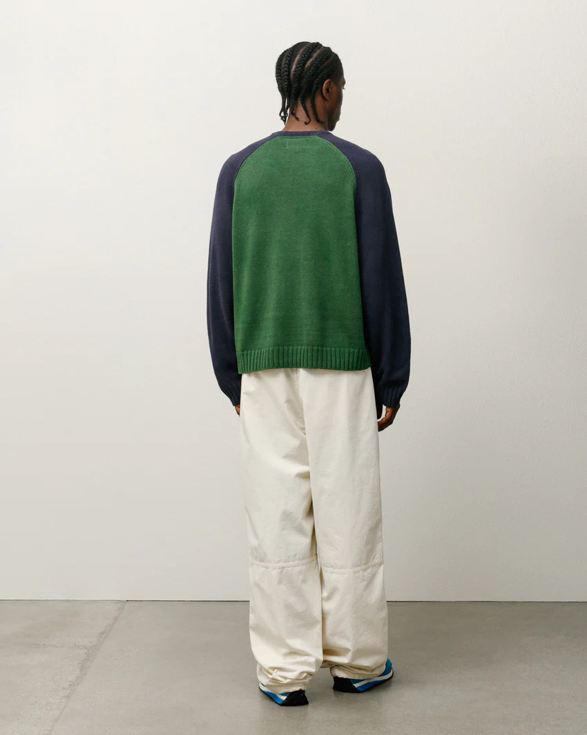 COLORBLOCKED RAGLAN KNIT CREW