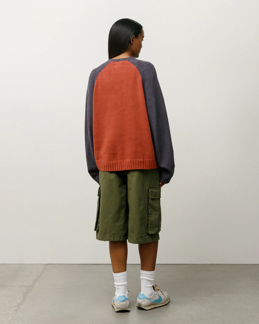 COLORBLOCKED RAGLAN KNIT CREW