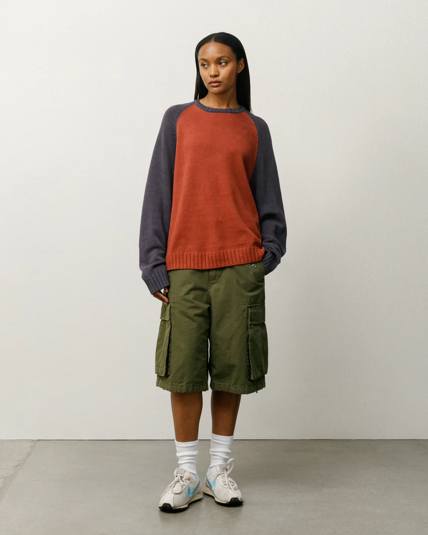 COLORBLOCKED RAGLAN KNIT CREW