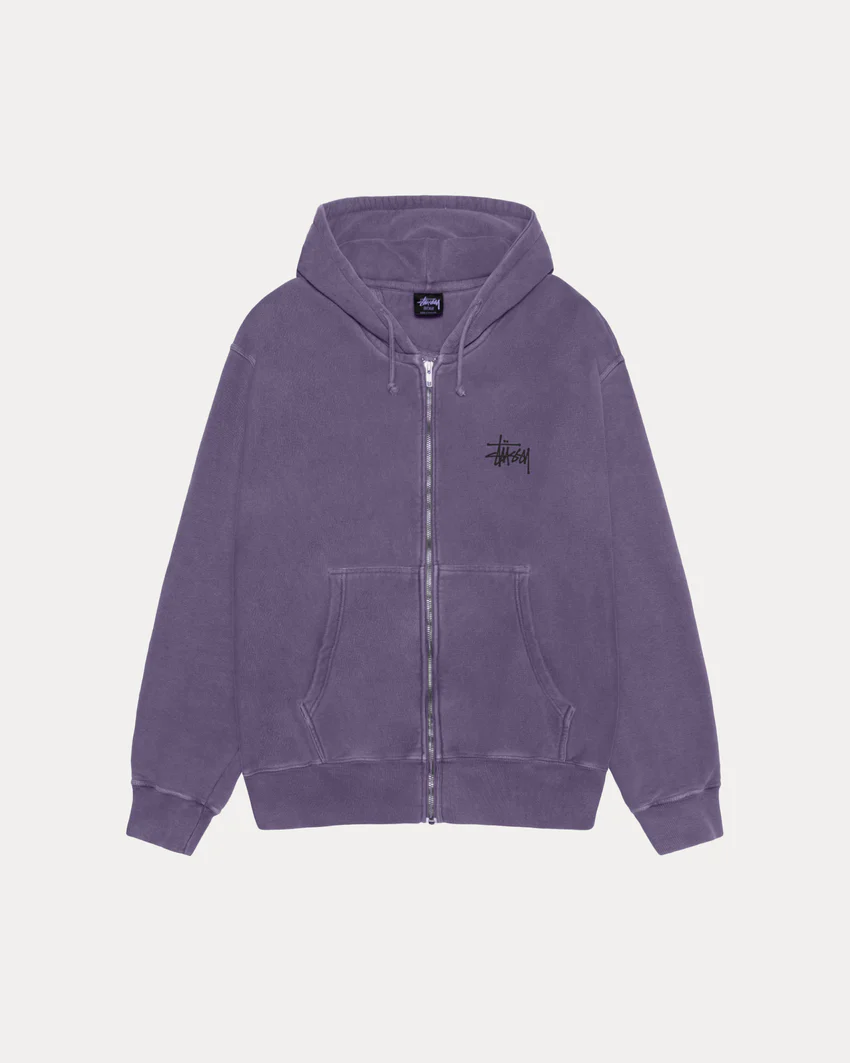 BASIC STÜSSY ZIP HOODIE PIGMENT DYED