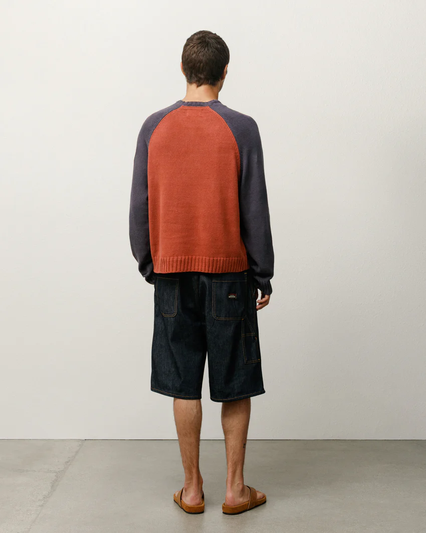 COLORBLOCKED RAGLAN KNIT CREW