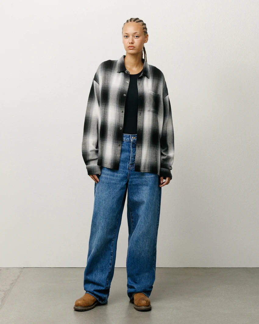 LOOSE WEAVE PLAID SHIRT