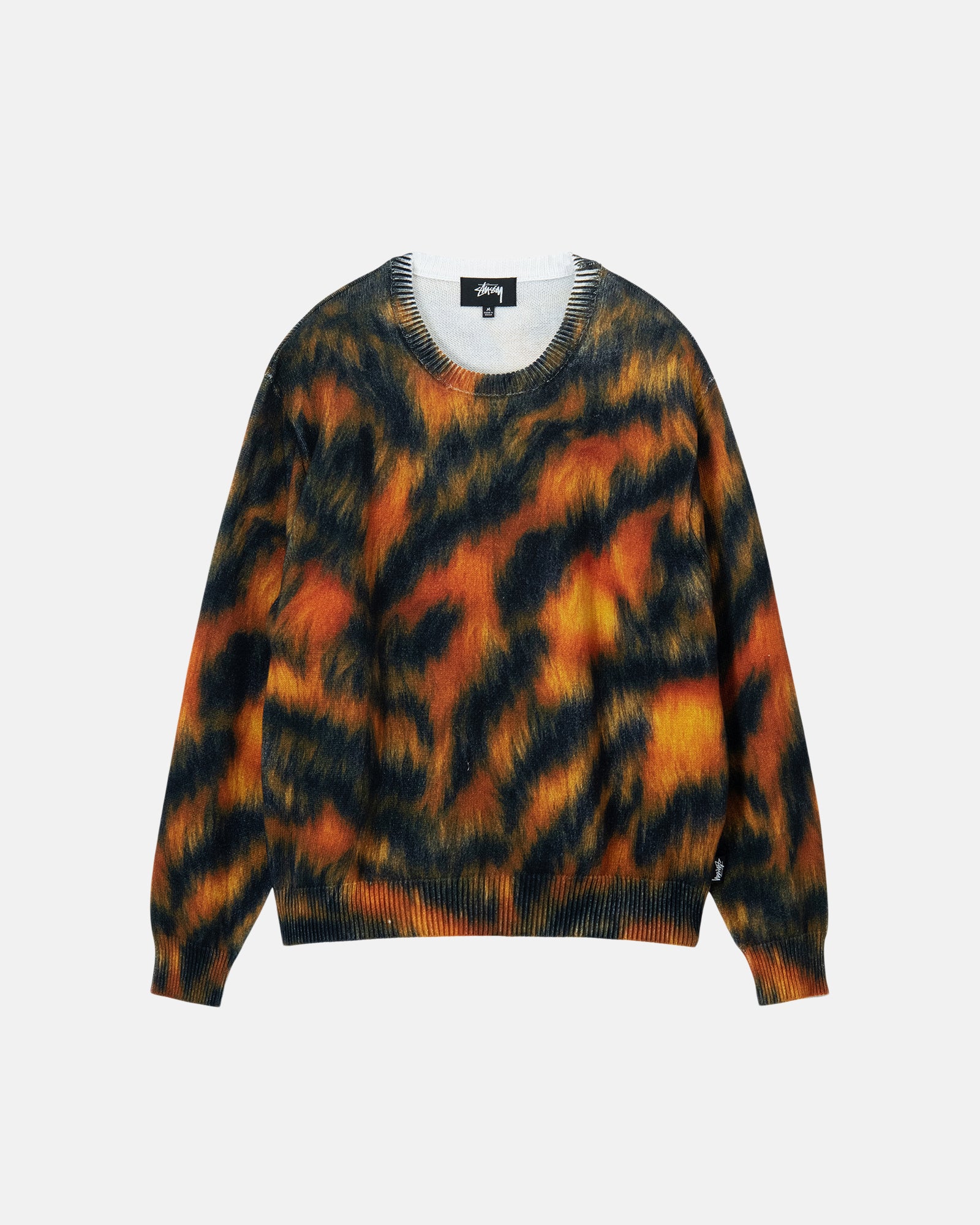 PRINTED FUR SWEATER